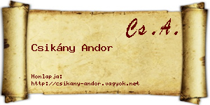 Csikány Andor névjegykártya
