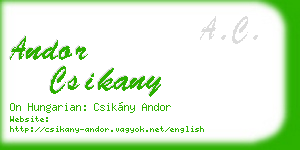 andor csikany business card